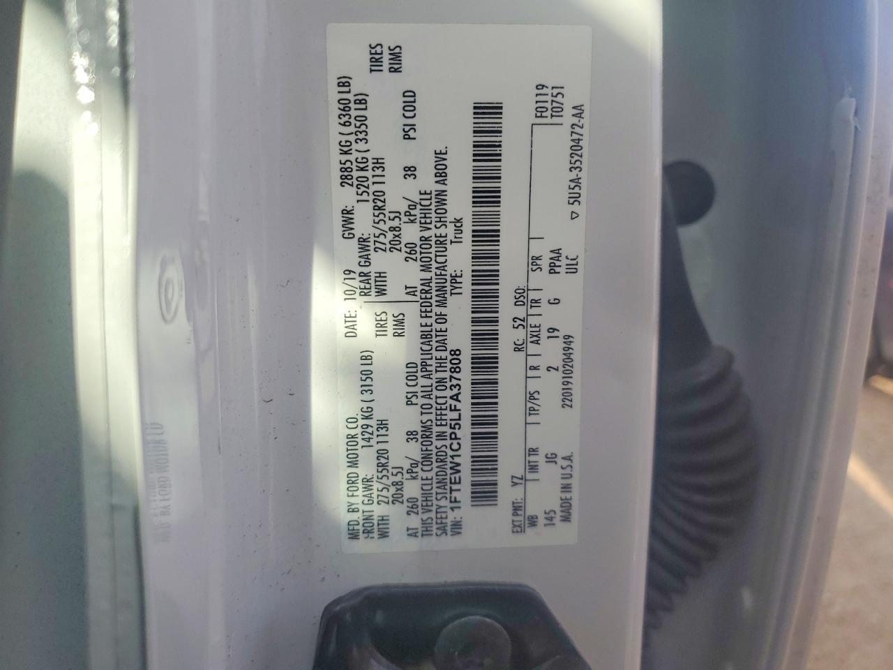 2020 Ford F150 Supercrew