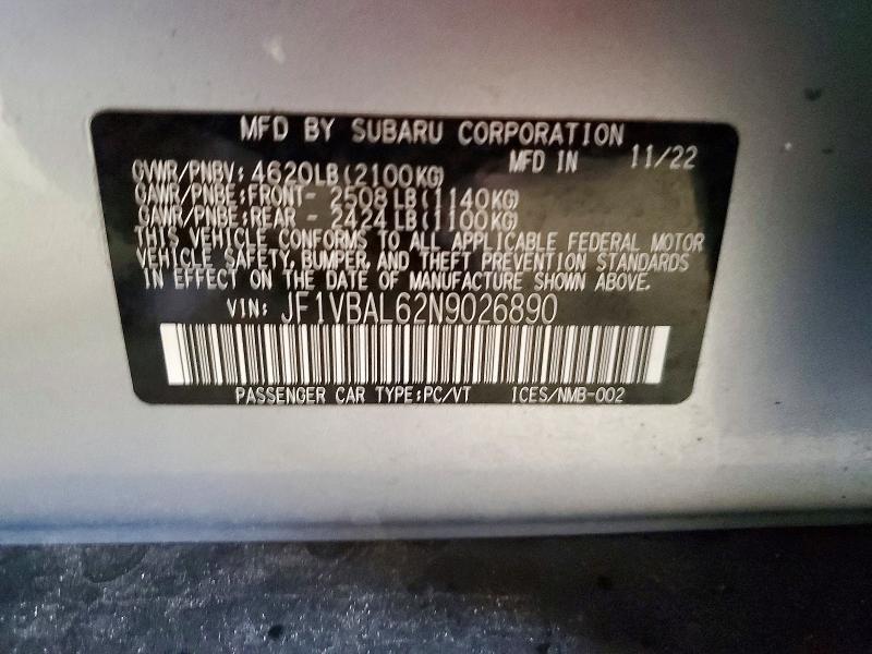 2022 Subaru Wrx Limited