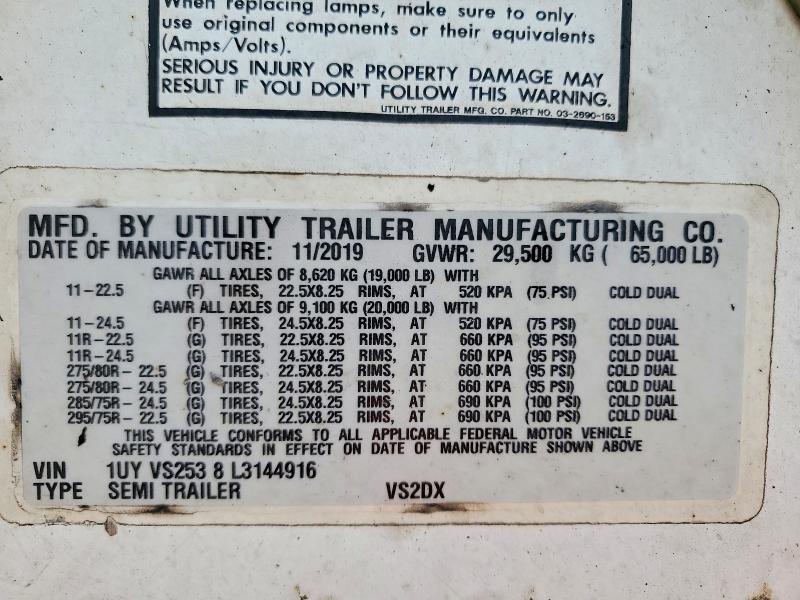 2020 Utility Vs2dx dry van Trailer