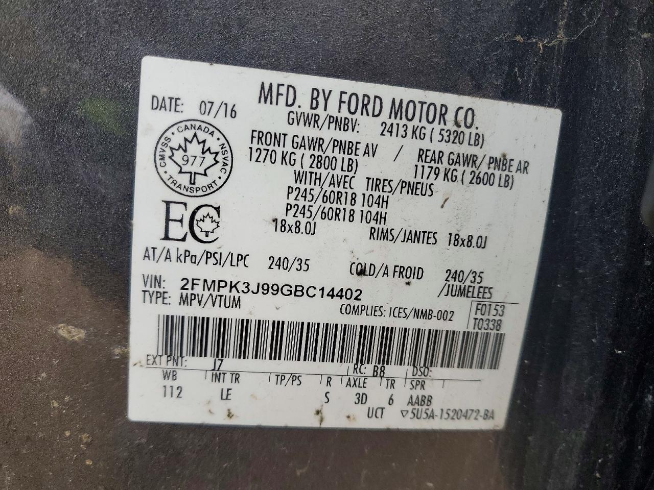 2016 Ford Edge sel