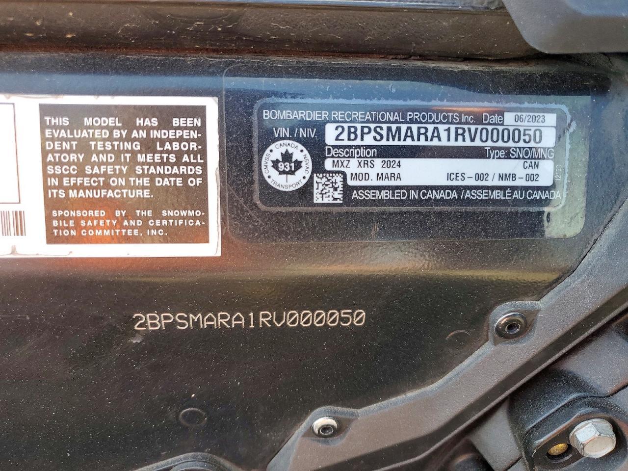 2024 Skidoo MXZ XRS 850