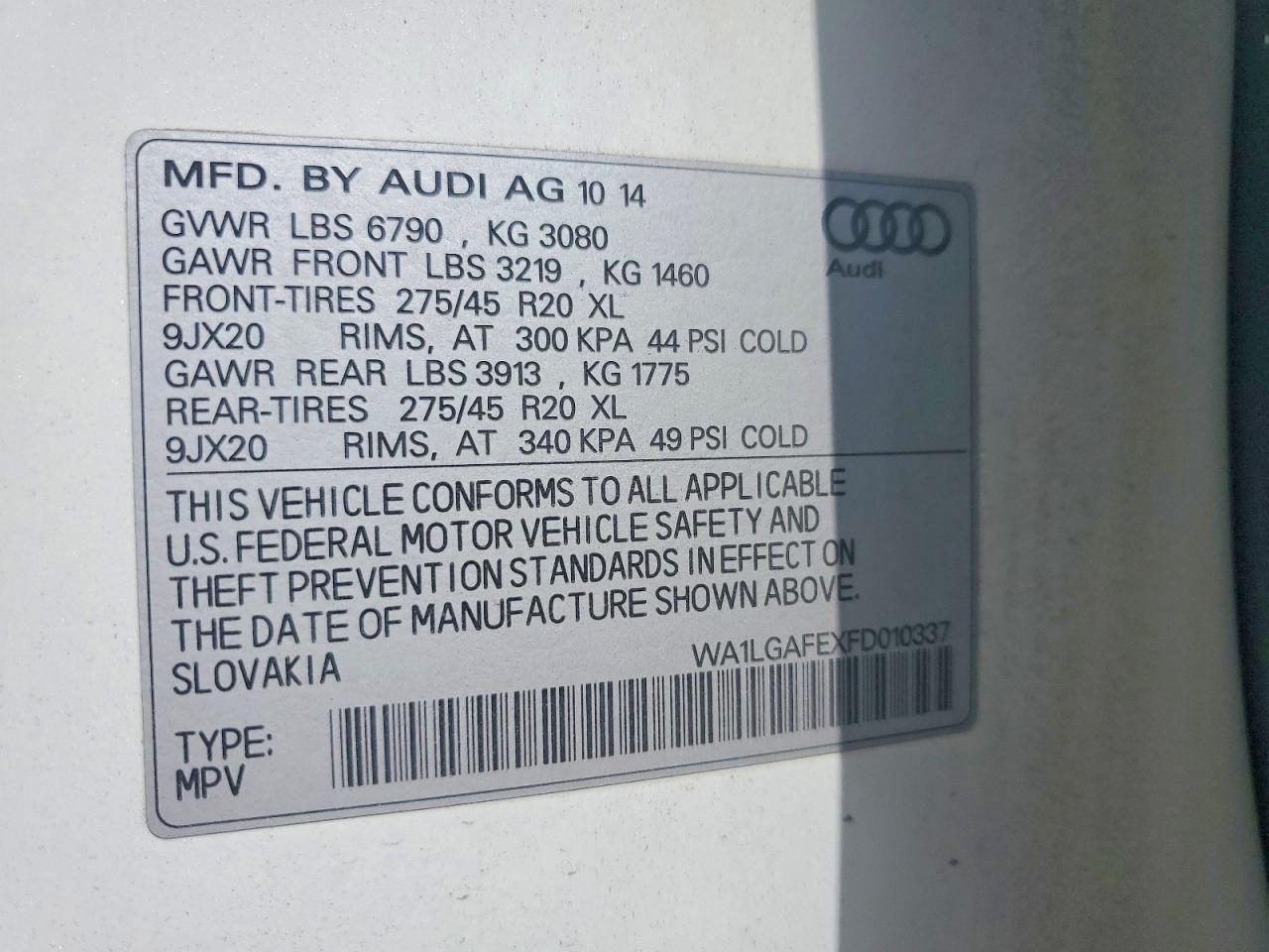 2015 Audi Q7 Premium Plus