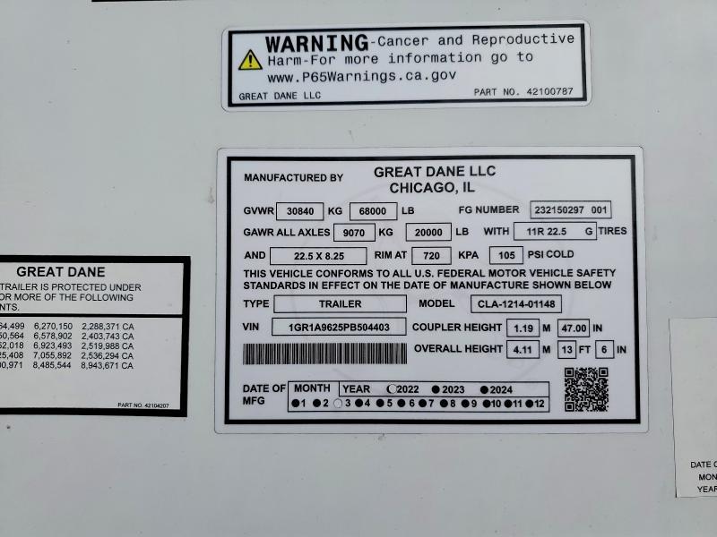 2023 Great Dane 2023 Great Dane CLA-1214-01148 DRY Van Trailer