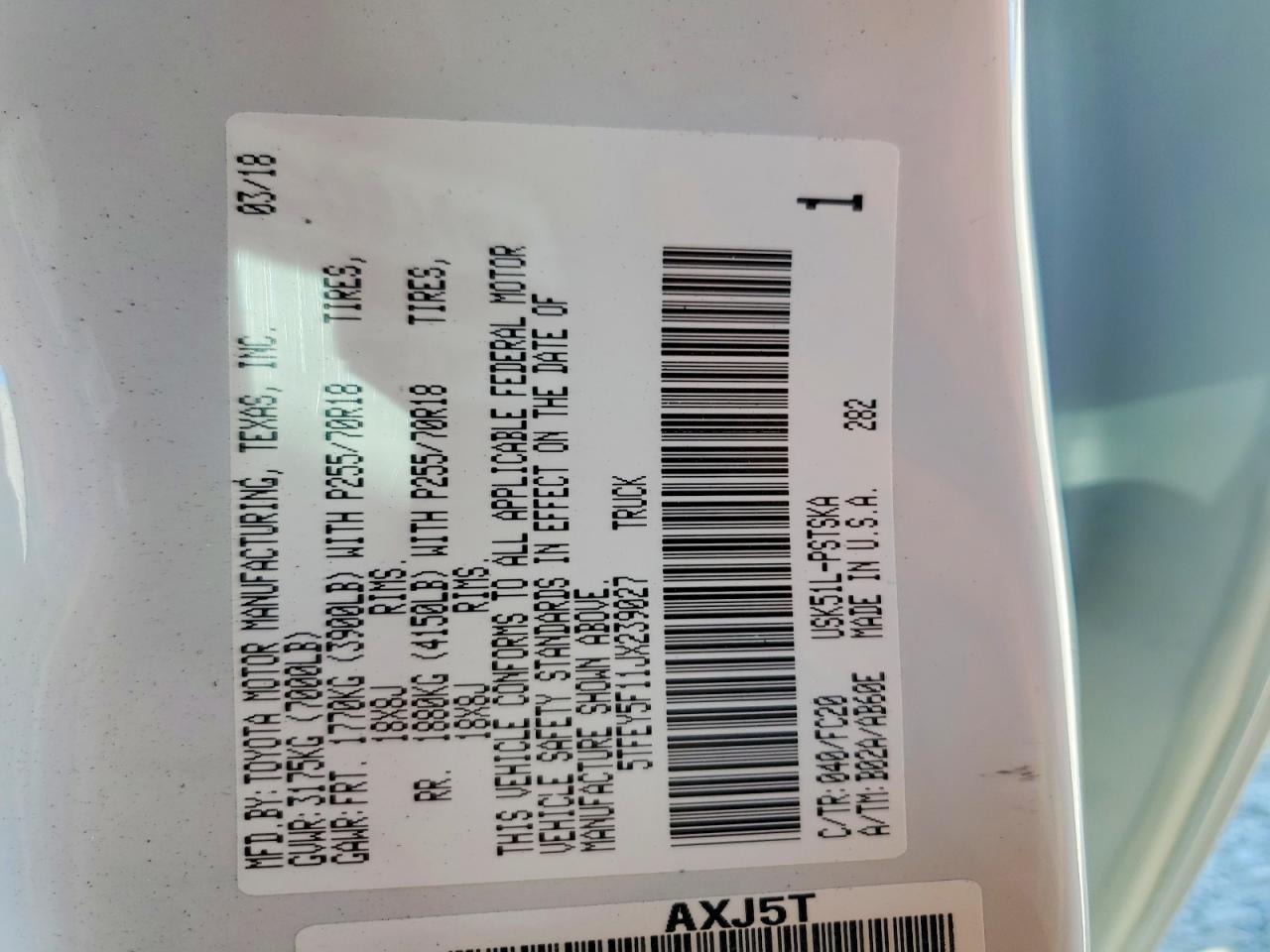 2018 Toyota Tundra SR5