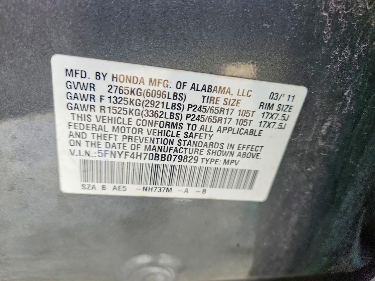 2011 Honda Pilot Exln