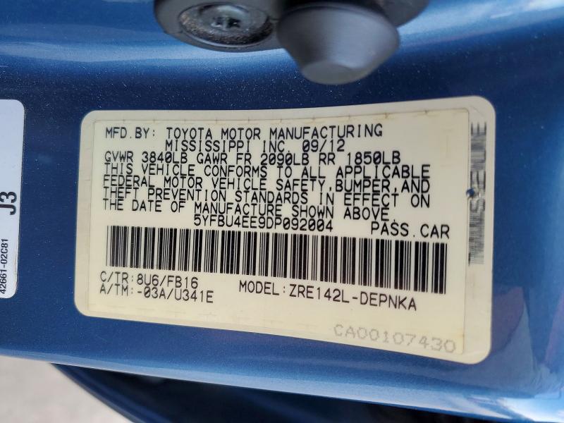 2013 Toyota Corolla le