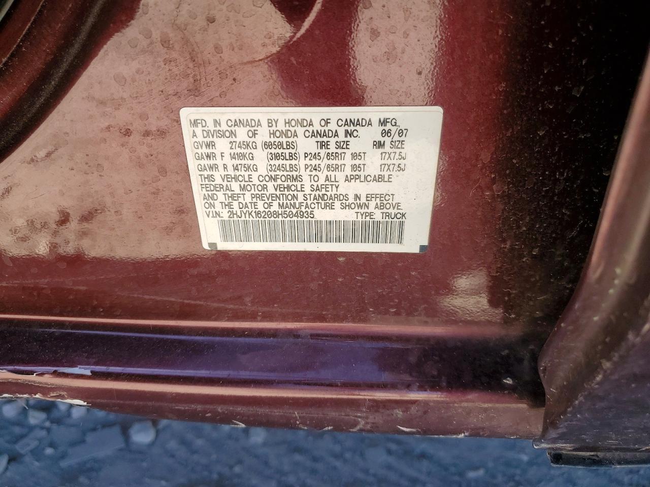 2008 Honda Ridgeline RT