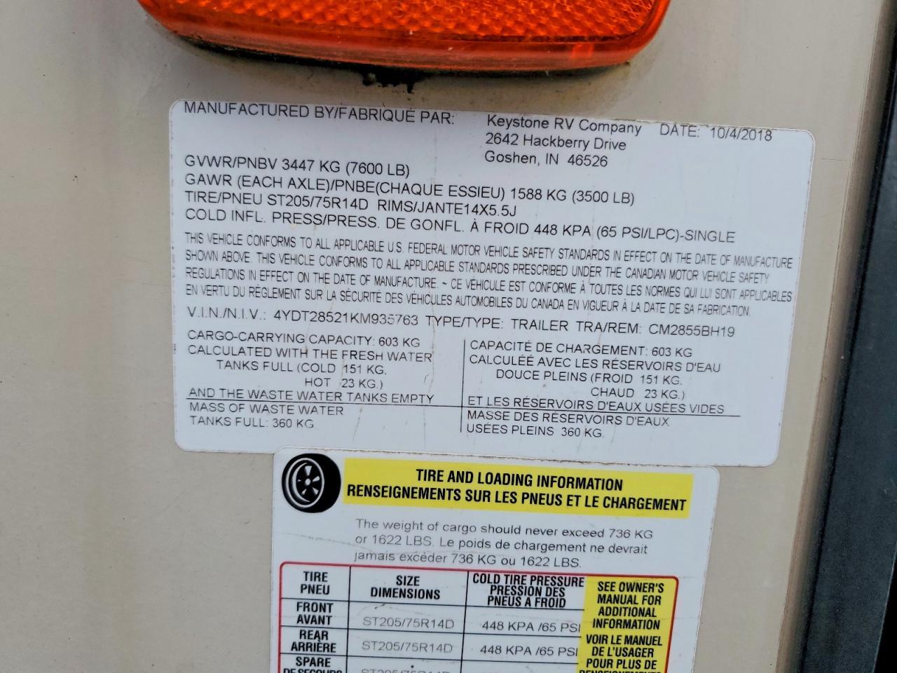 2019 Keystone Coleman Camper