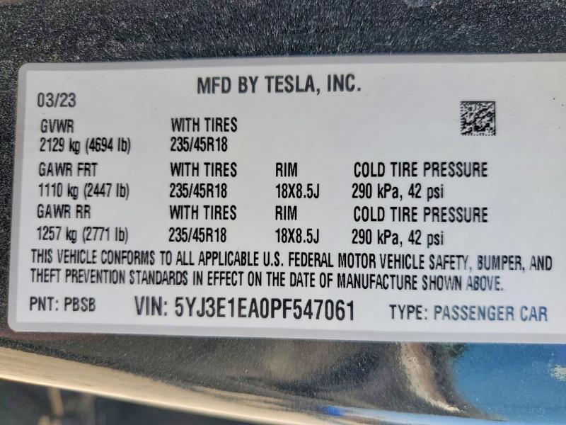 2023 Tesla Model 3