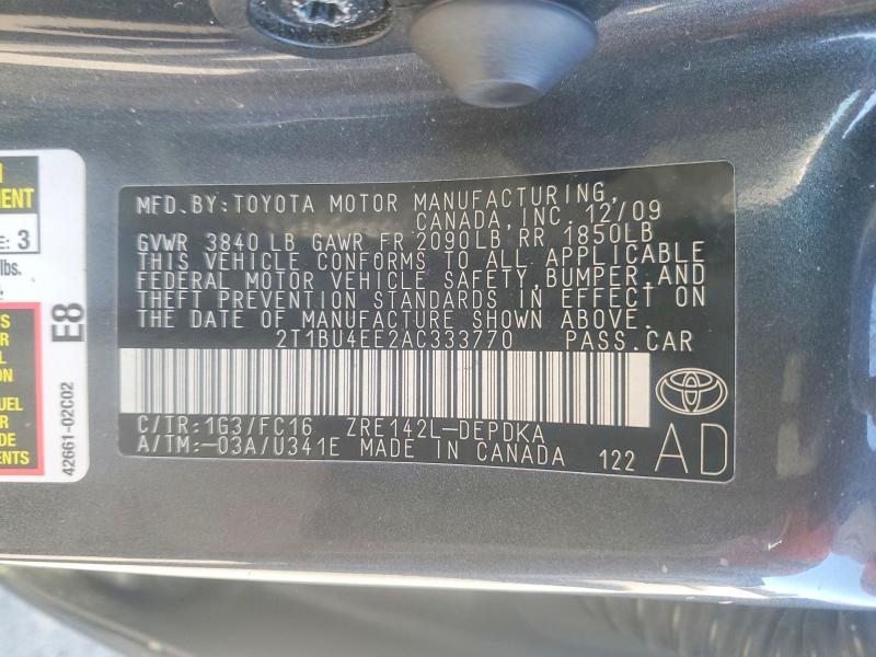 2010 Toyota Corolla le