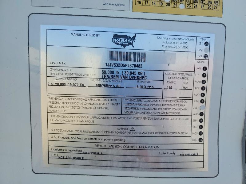2023 Wabash SH Dvhdhpc DRY Van Trailer
