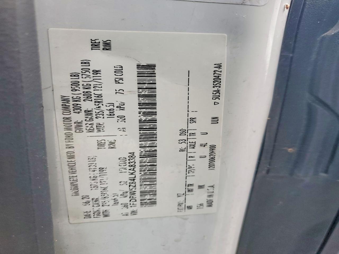 2020 Ford Transit Delivery Truck