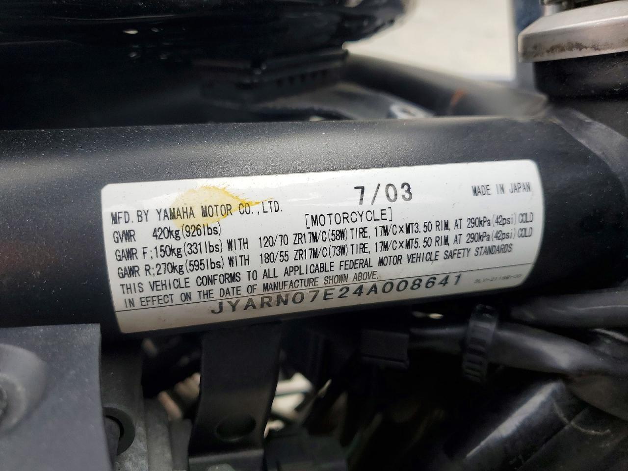 2004 Yamaha FZS10