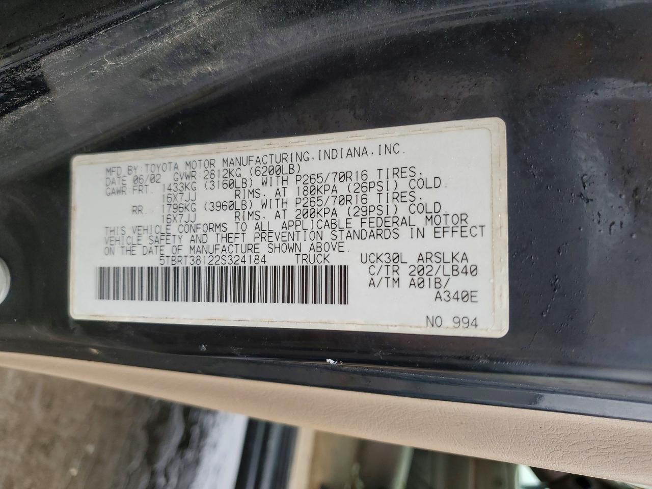 2002 Toyota Tundra Limited V8