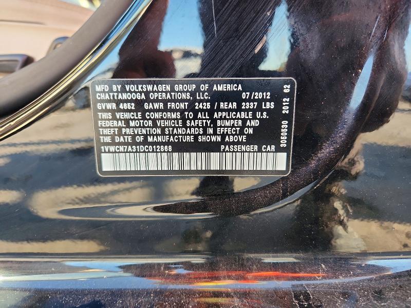 2013 Volkswagen Passat sel