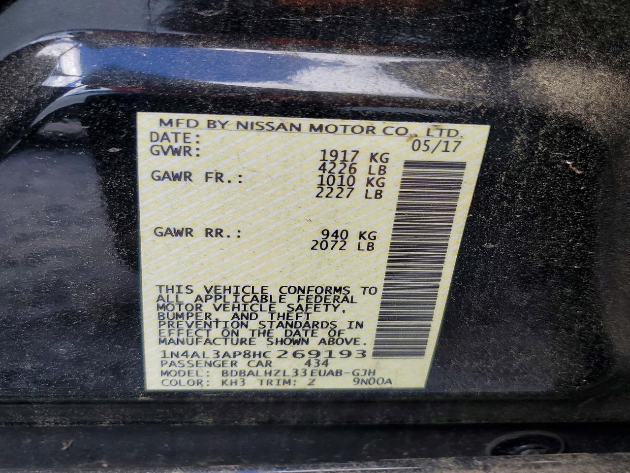 2017 Nissan Altima 2.5 sr