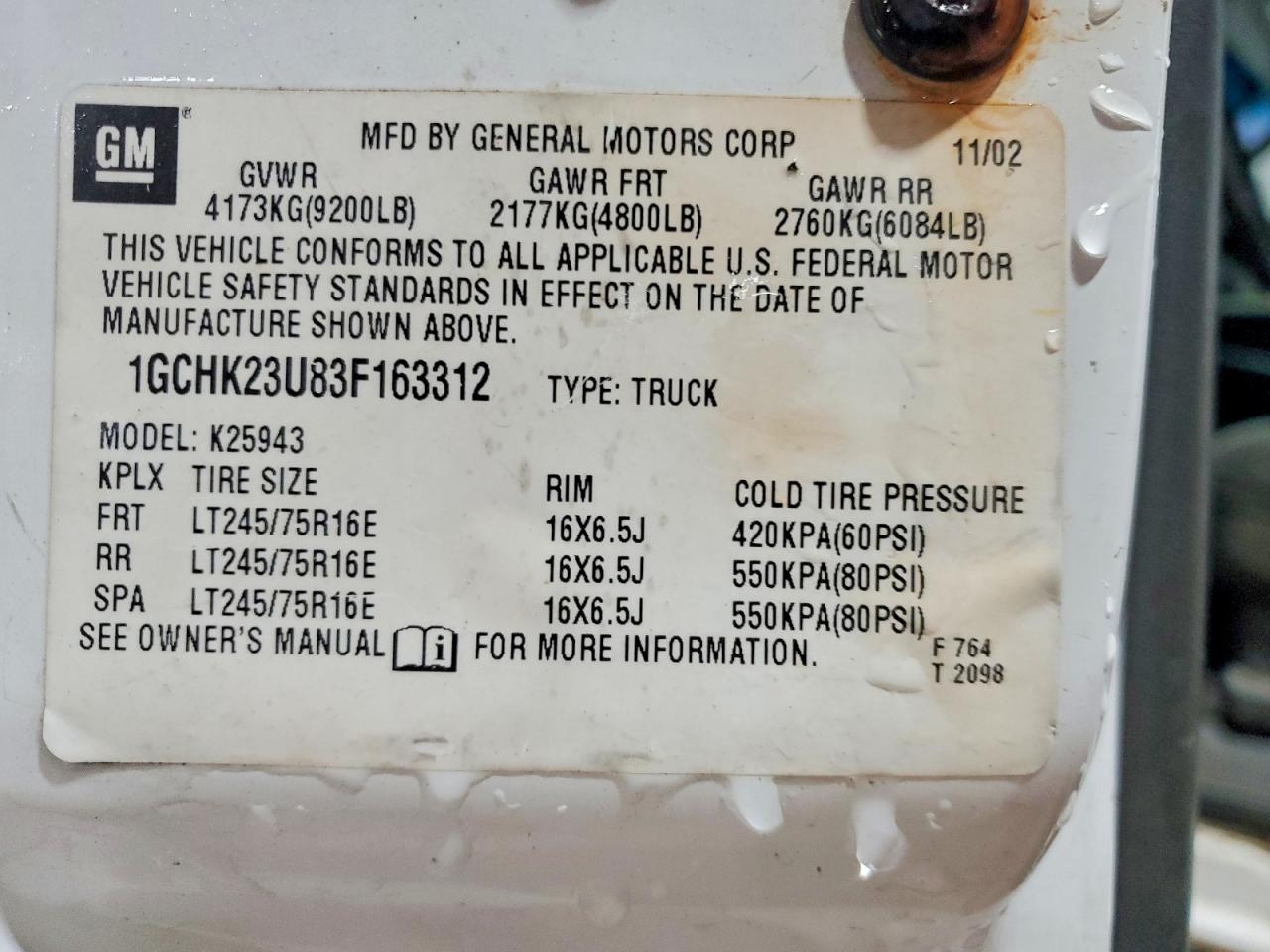 2003 Chevrolet Silverado K2500 Heavy Duty