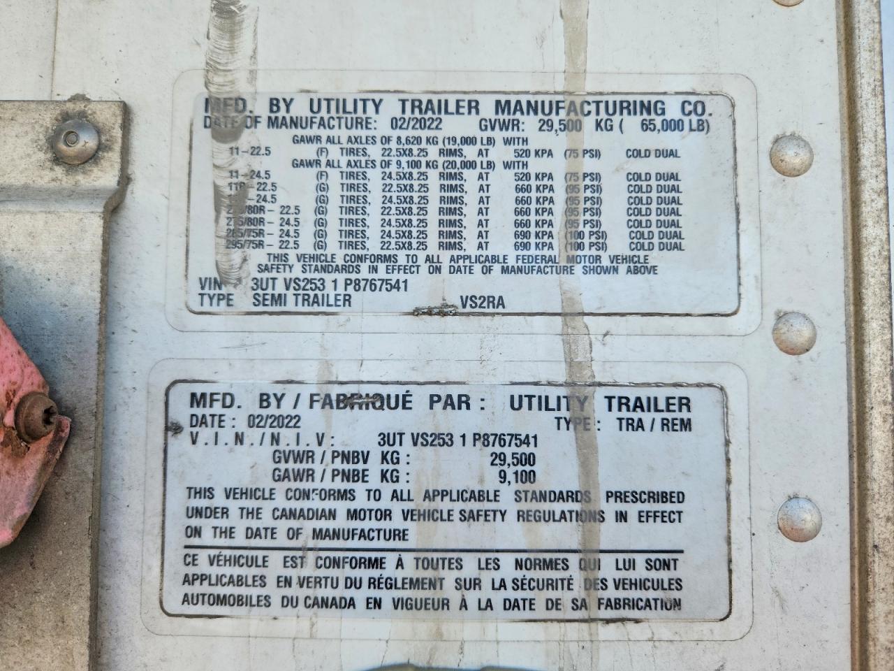 2023 True 2023 Utility VS2RA Refrigerated Van Trailer