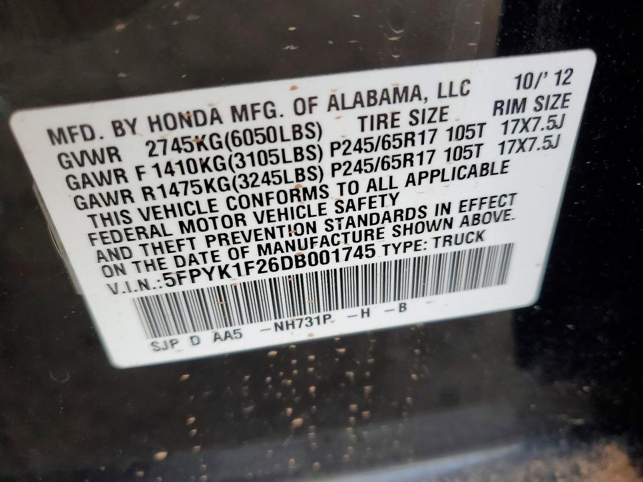 2013 Honda Ridgeline RT