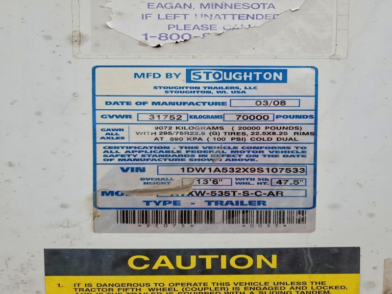 2009 Stoughton Ghton DRY Van Trailer