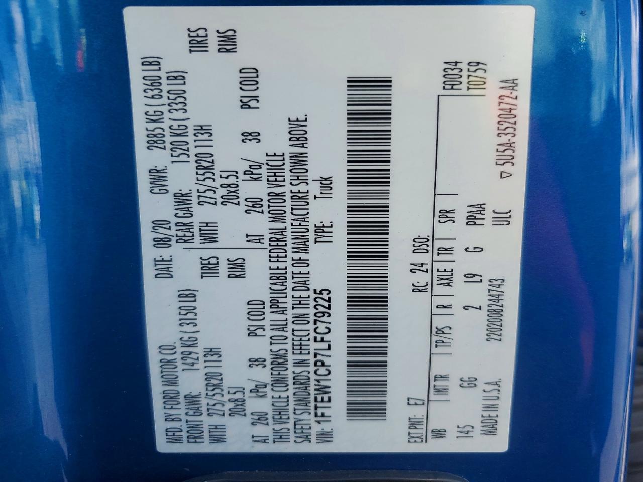 2020 Ford F150 Supercrew