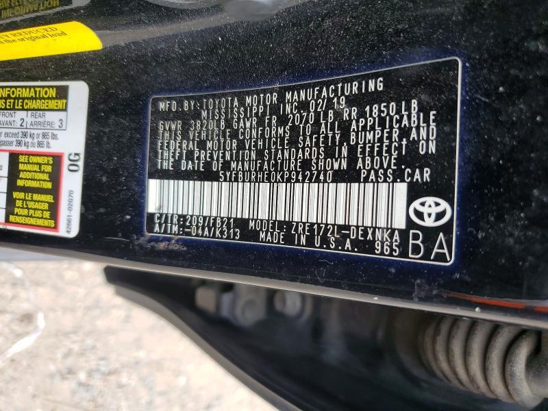 2019 Toyota Corolla le