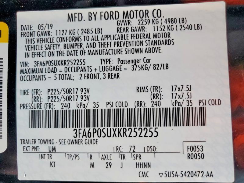 2019 Ford Fusion Titanium