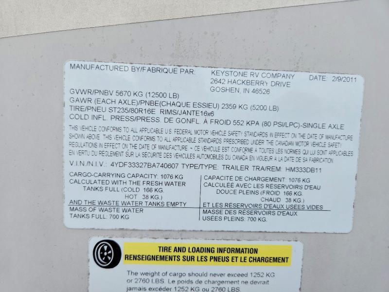 2011 Keystone Montana Camper