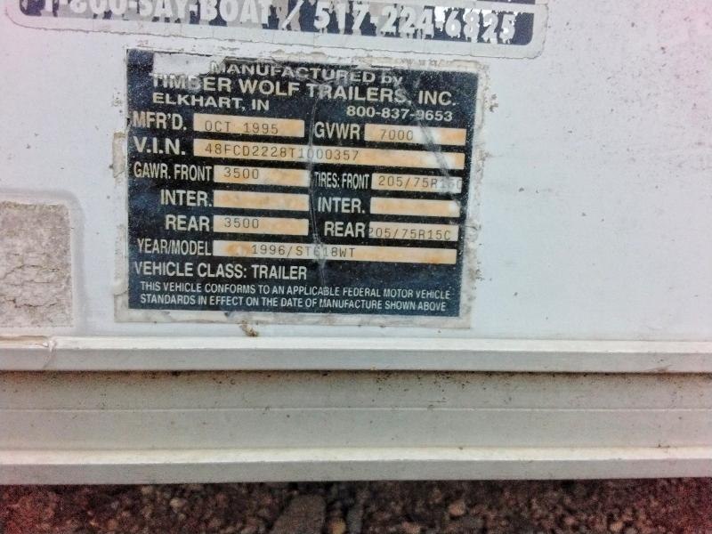 1996 Timberwolf 1996 Timber Wolf ST618WT Enclosed Cargo Trailer