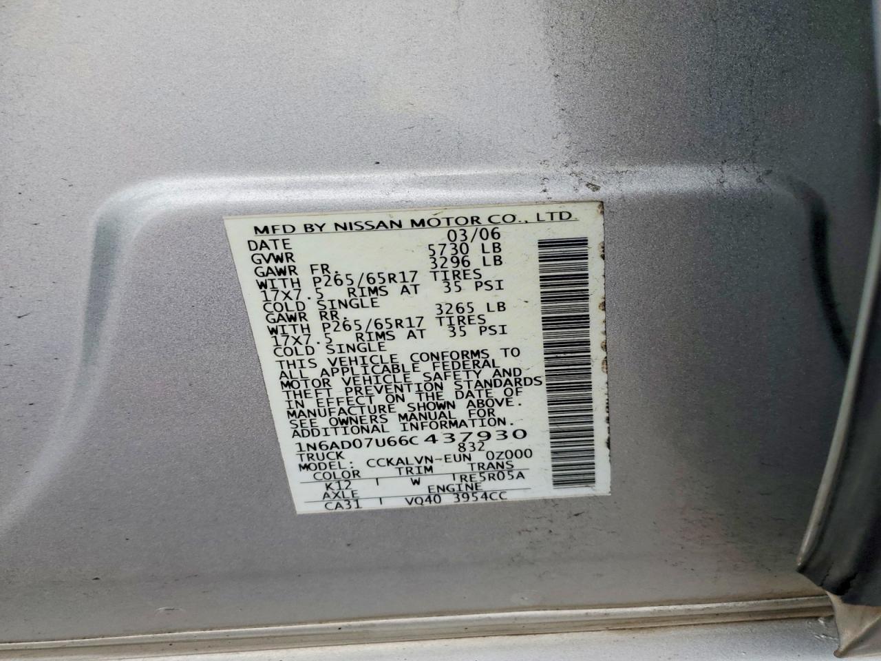 2006 Nissan Frontier SE