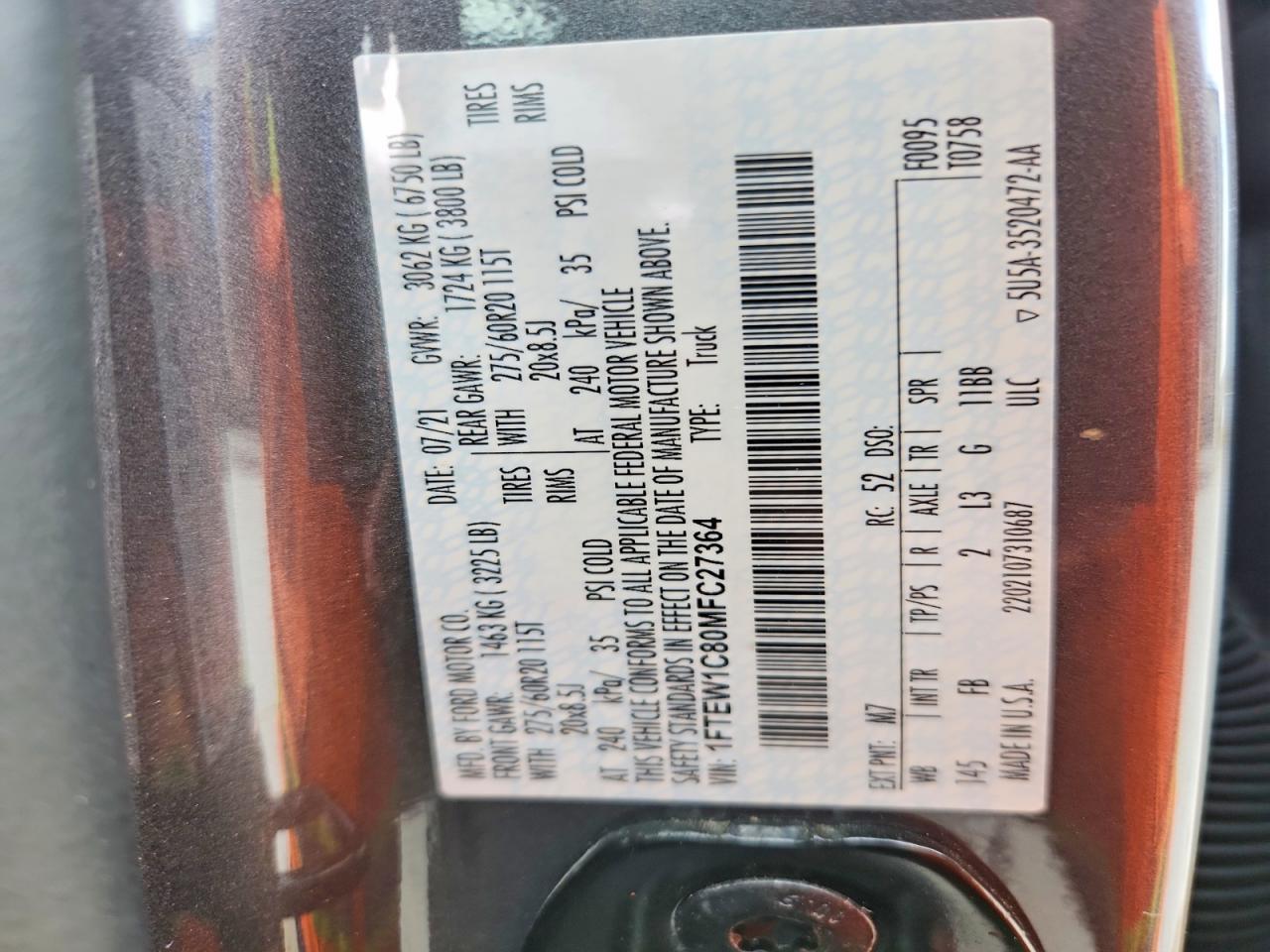 2021 Ford F150 Supercrew