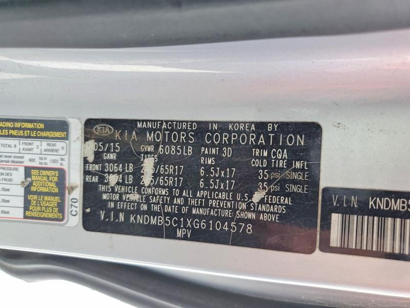 2016 KIA Sedona lx
