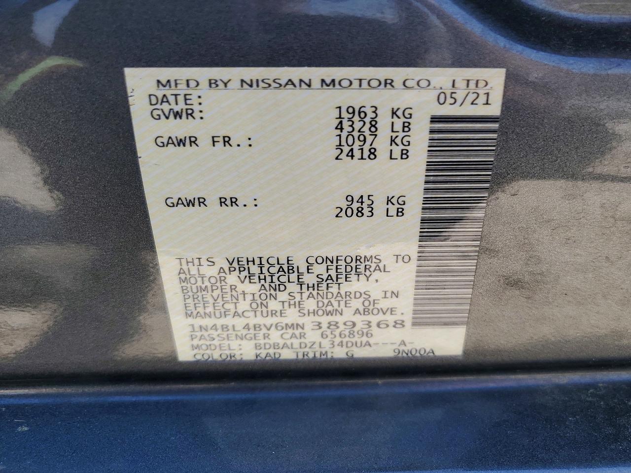 2021 Nissan Altima 2.5 s