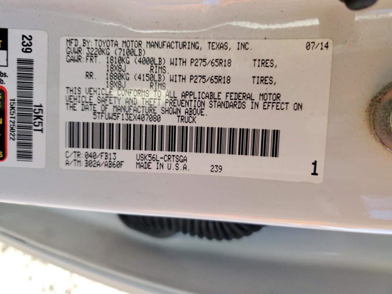 2014 Toyota Tundra SR5