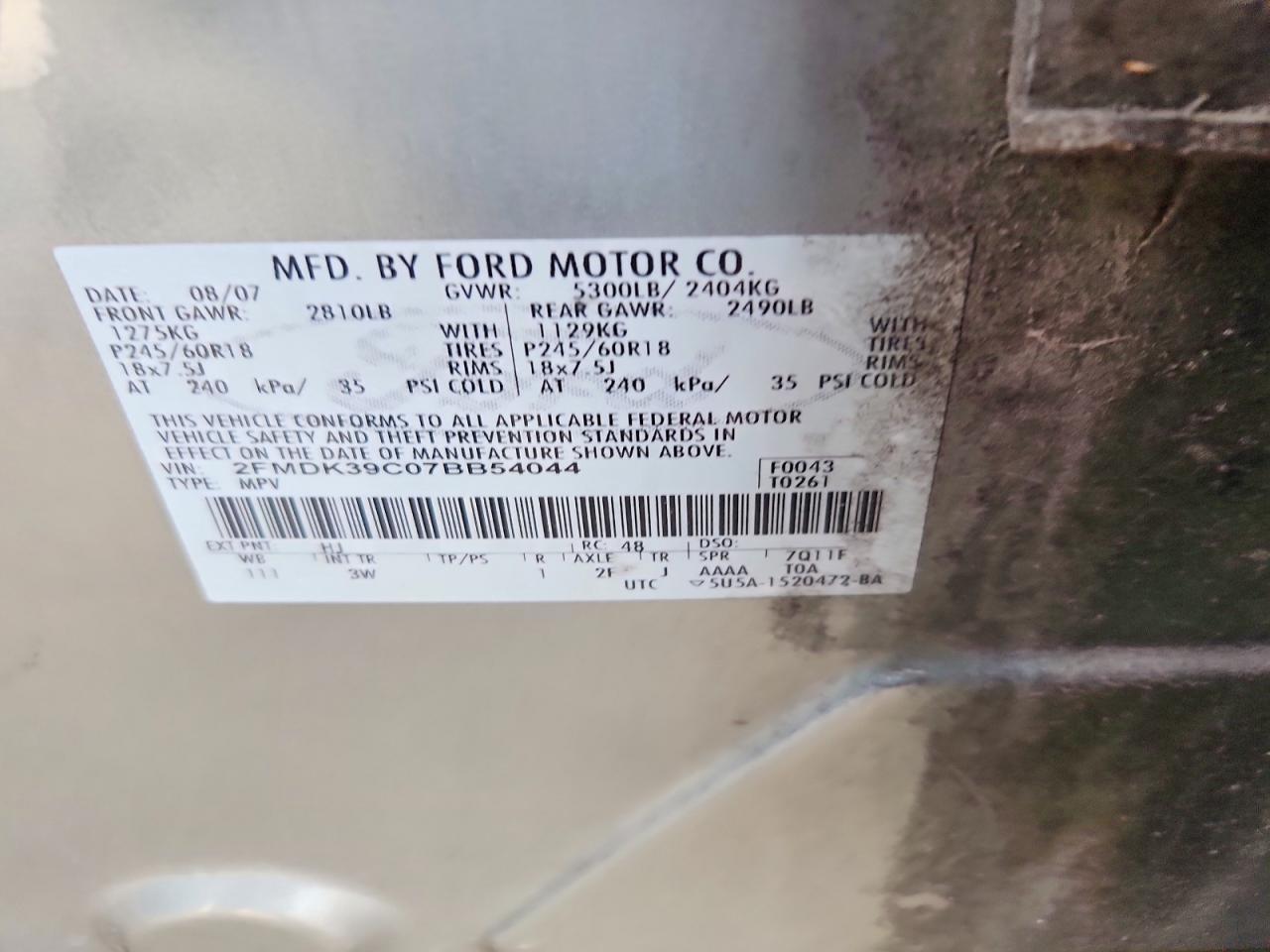 2007 Ford Edge sel Plus