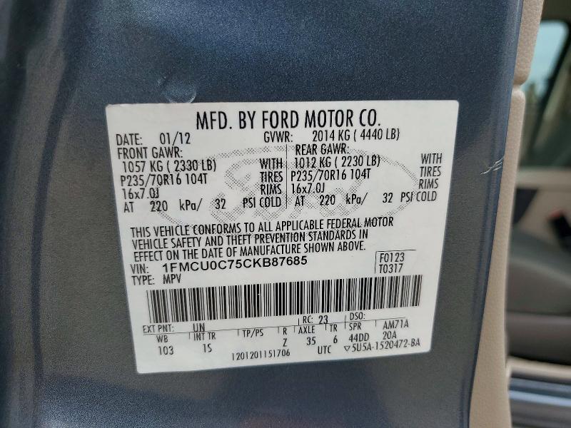 2012 Ford Escape xls
