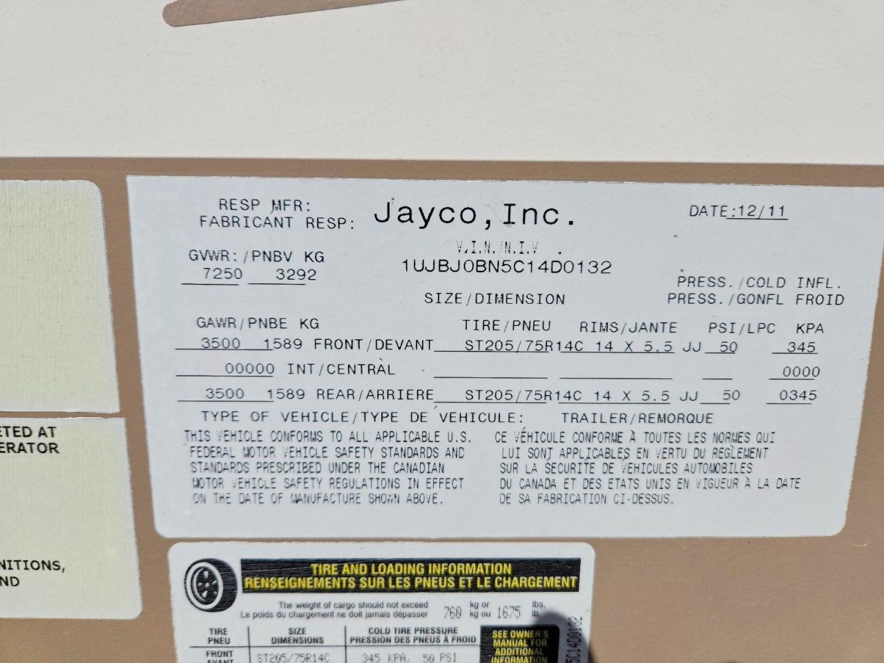 2012 Jayco Trailer