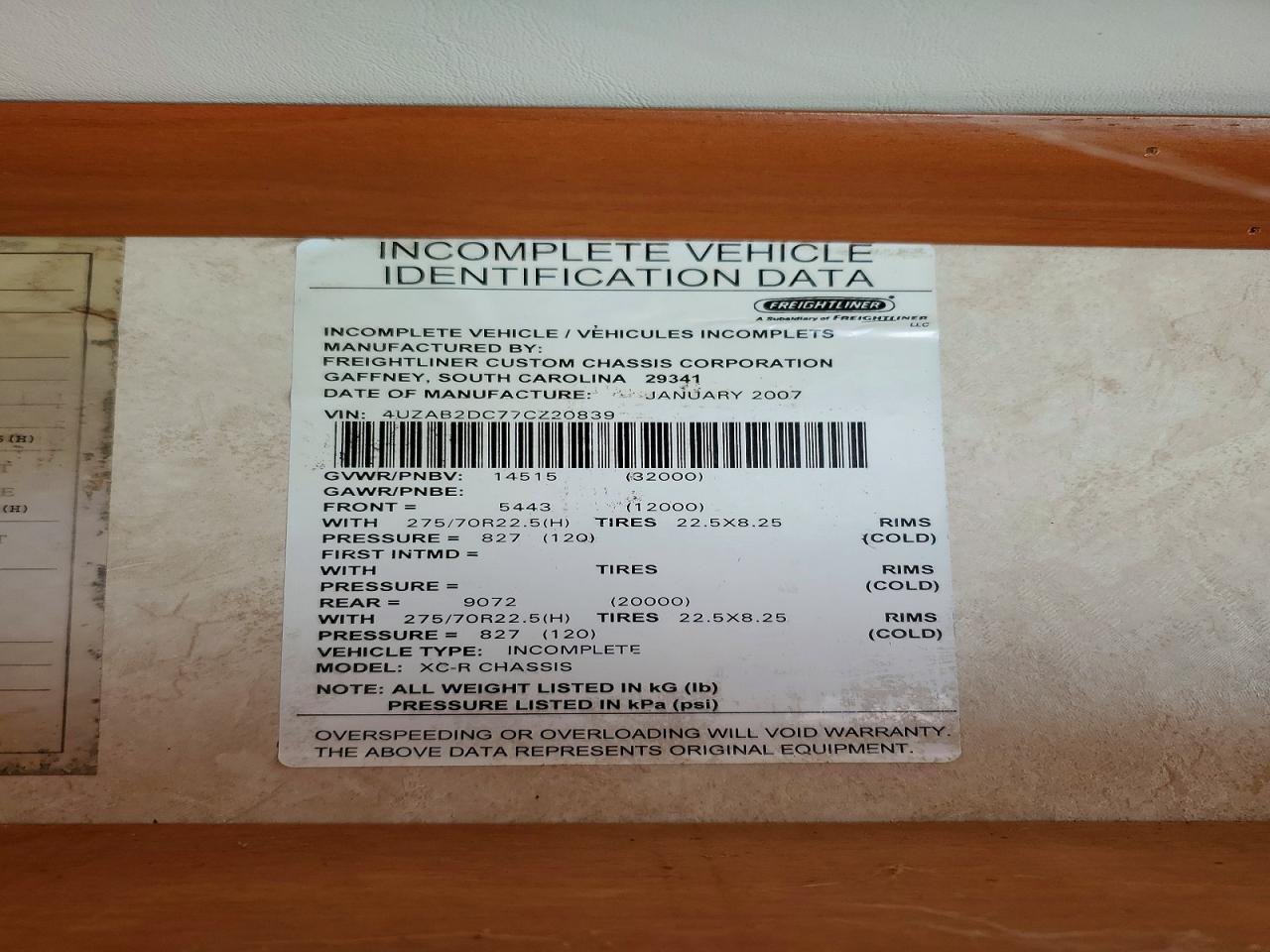 2007 Freigliner 2007 Freightliner RV