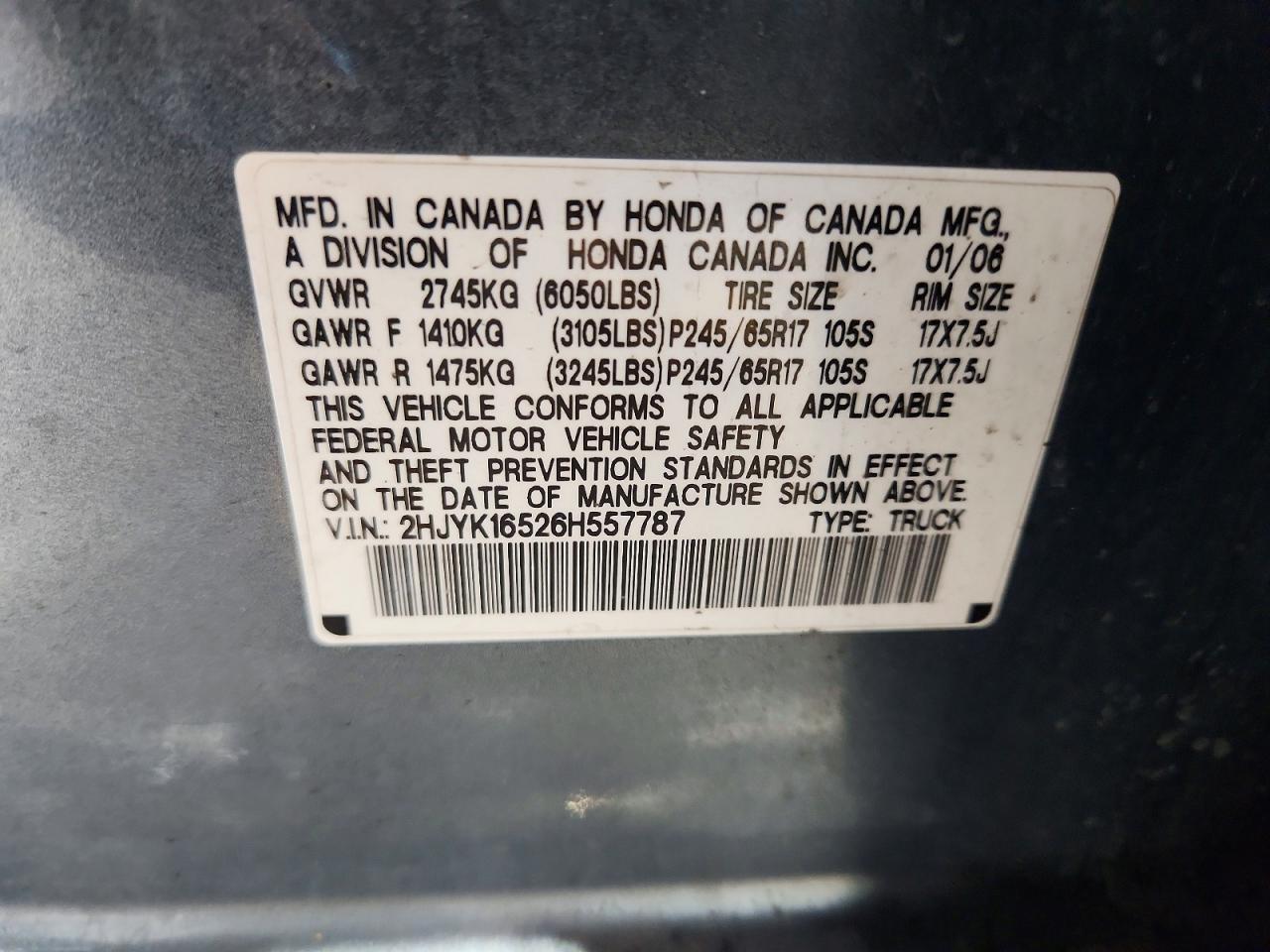 2006 Honda Ridgeline RTL