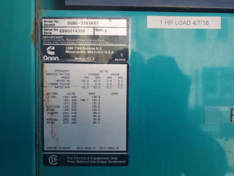 2009 Onan Generator