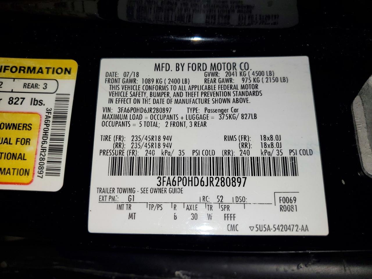 2018 Ford Fusion se