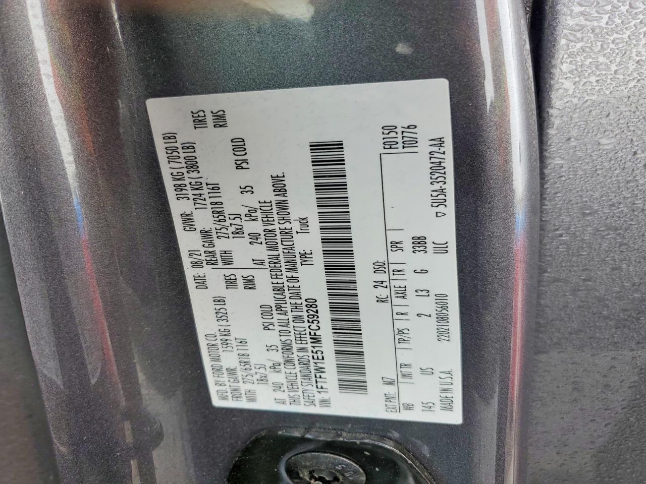 2021 Ford F150 Supercrew