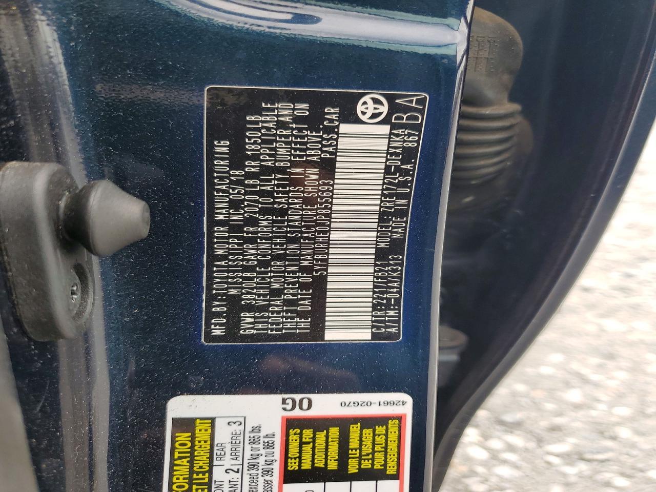 2018 Toyota Corolla le