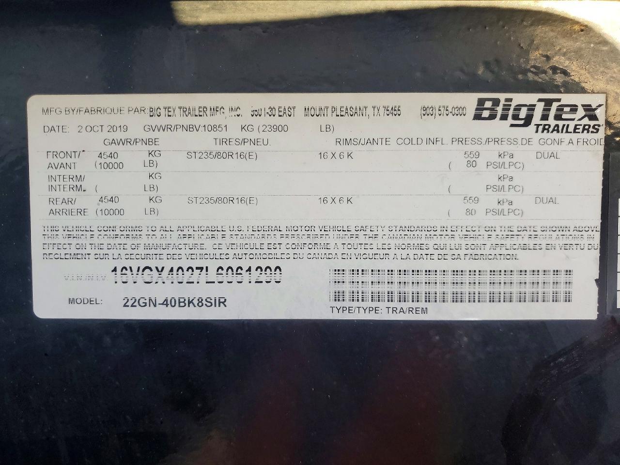 2020 Bigtx Trailer
