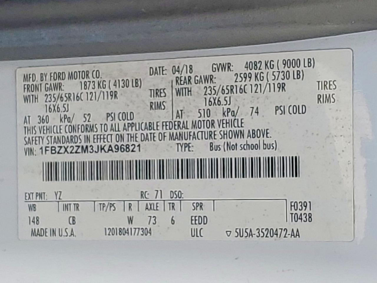 2018 Ford Transit T-350