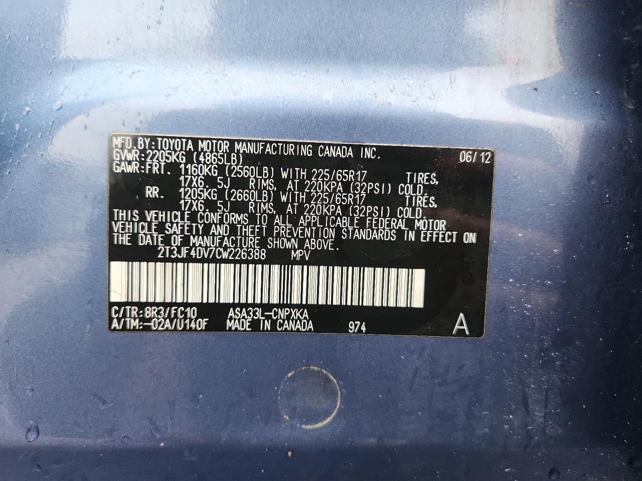 2012 Toyota Rav4 Base
