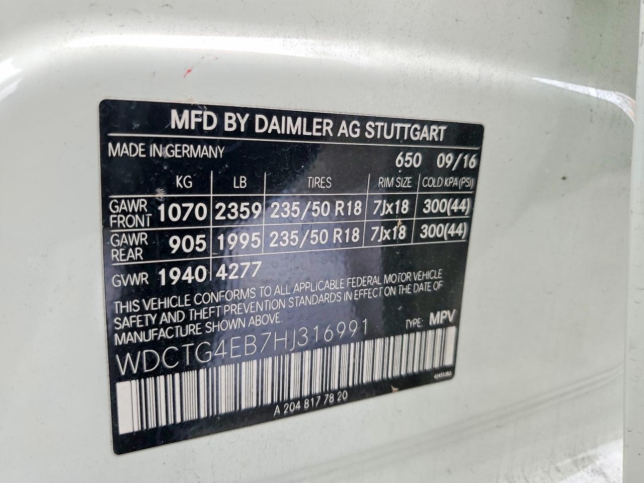 2017 Mercedes-Benz Gla 250