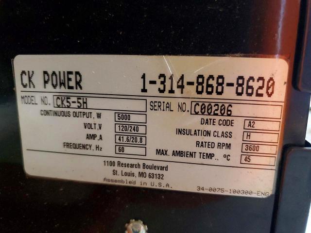 2016 Ck Power 2016 Kohler Constructi-Generation