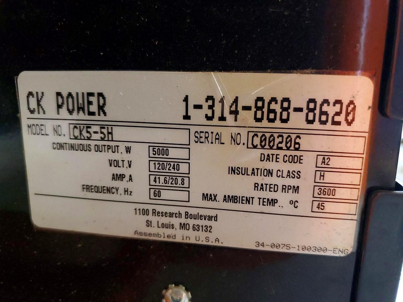 2016 Ck Power 2016 Kohler Constructi-Generation