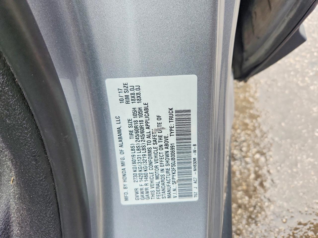 2018 Honda Ridgeline RTL